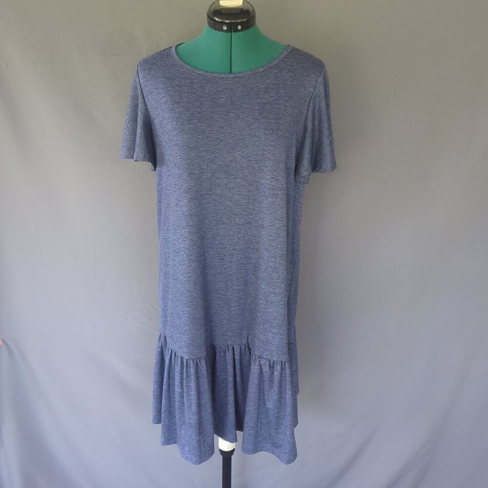Emery Rose Blue Tiered Ruffle Hem Dress Size Small NWT Casual Chic